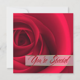 Du är Speciell. Röd ros Valentinens dagskort Inbjudningar