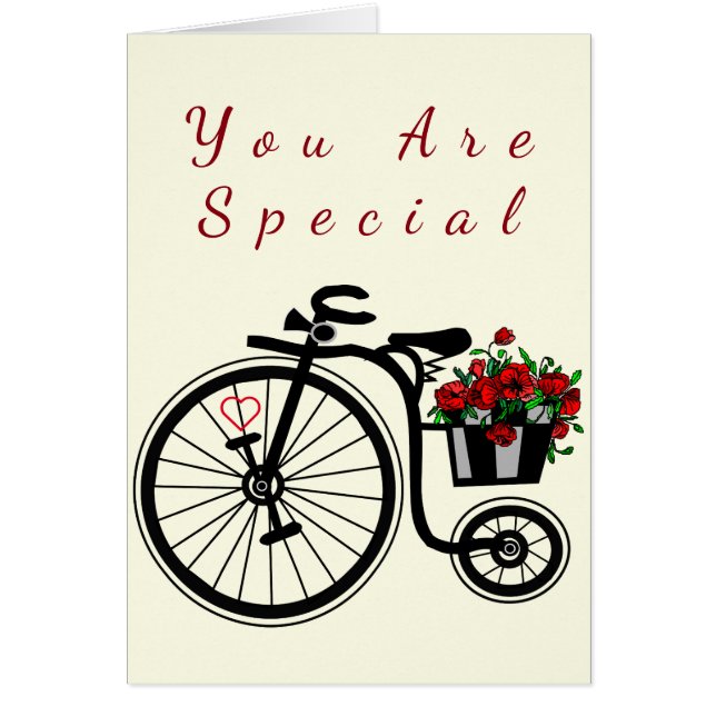 Du är Speciell - Romantic Bike Hälsningskort (Framsidan)