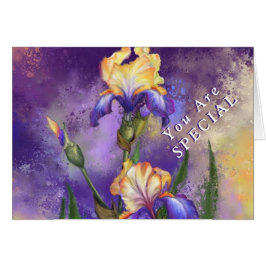 Du är Speciellt färgkort med Iris Flowers Hälsningskort