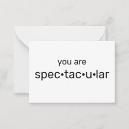 Du är spektakulär, svart coola vit anteckningskort