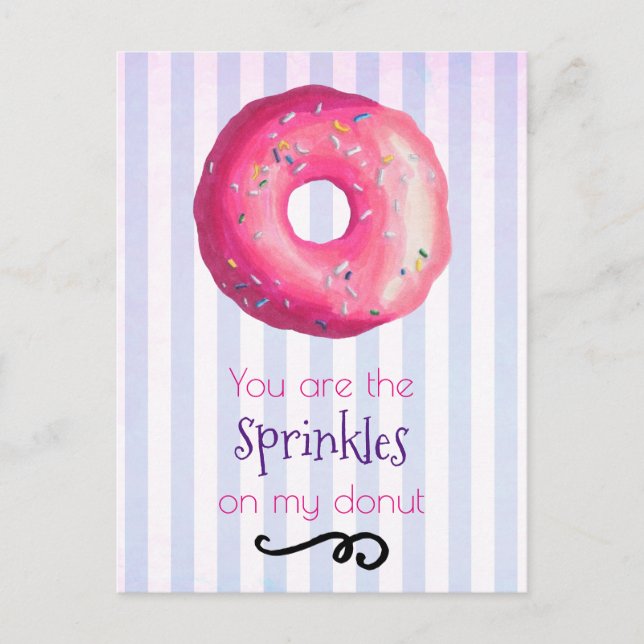 Du är Sprinklerna på min Donut Rosa Donut Vykort (Framsida)