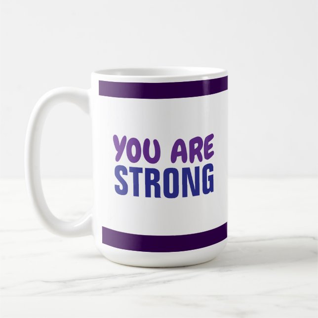 Du är Stark Lila Blue Persist Promoagment Kaffemugg (Vänster)