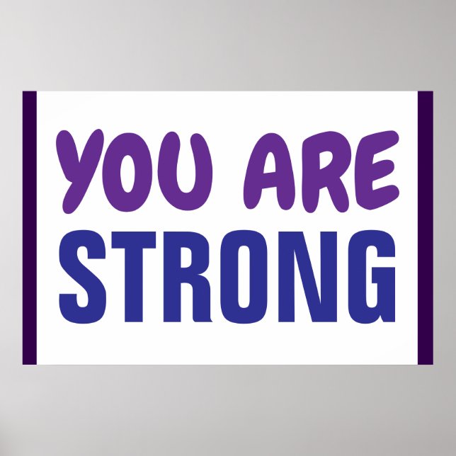 Du är Stark Lila Blue Persist Promoagment Poster (Framsidan)