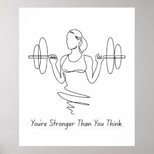 Du är starkare än din Tänka - Motiveringspost Poster