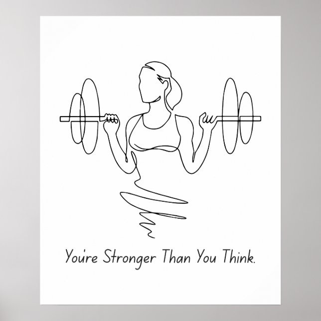 Du är starkare än din Tänka - Motiveringspost Poster (Framsidan)