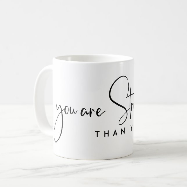 DU ÄR STARKARE ÄN DIN TÄNKA MOTIVERINGSTID KAFFEMUGG (Framsida vänster)