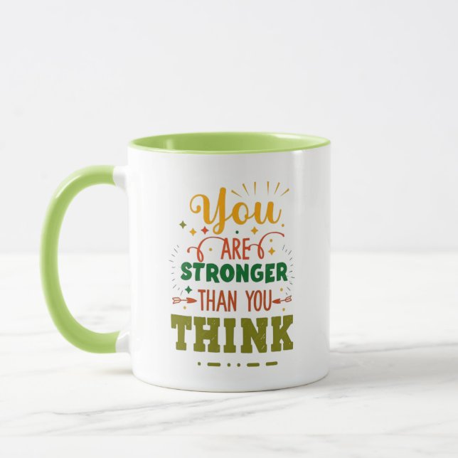 Du är starkare än du tänka | kaffe Grönt Mugg (Vänster)