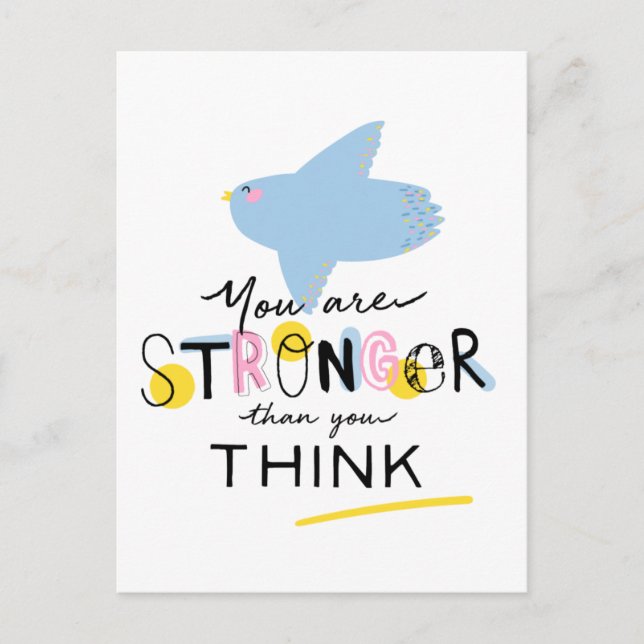 Du är starkare än du Tänka Vykort (Framsida)