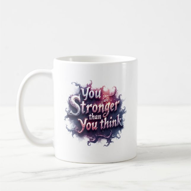 Du Är Starkare Än Du Tror Motivationsmugg | Kaffemugg (Vänster)