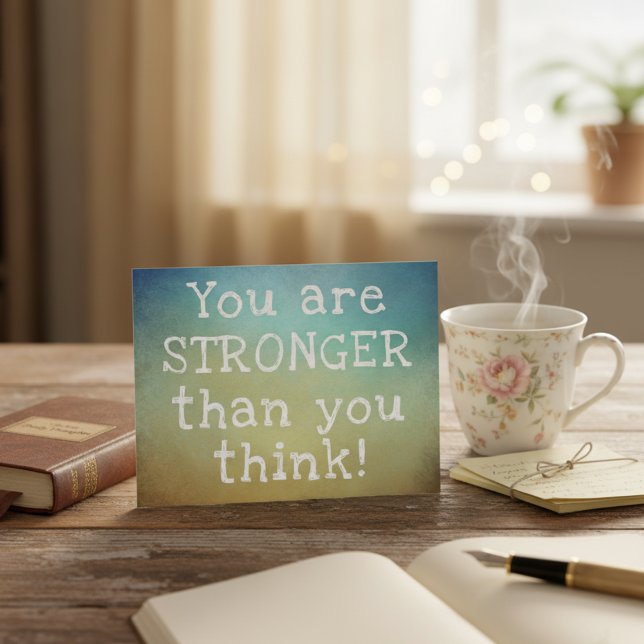 Du är starkare än vad du säger i Tänka Vykort (You are stronger than you think - positive encouragement postcard!)