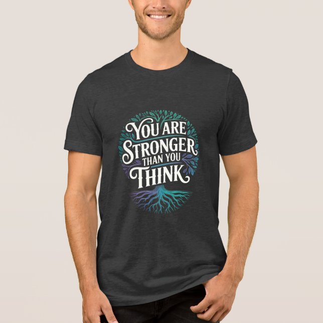Du är starkare citattypografi för Träd T Shirt (Framsida)