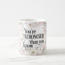 "Du är starkare då.. Blommigt Christian/Bible Kaffemugg
