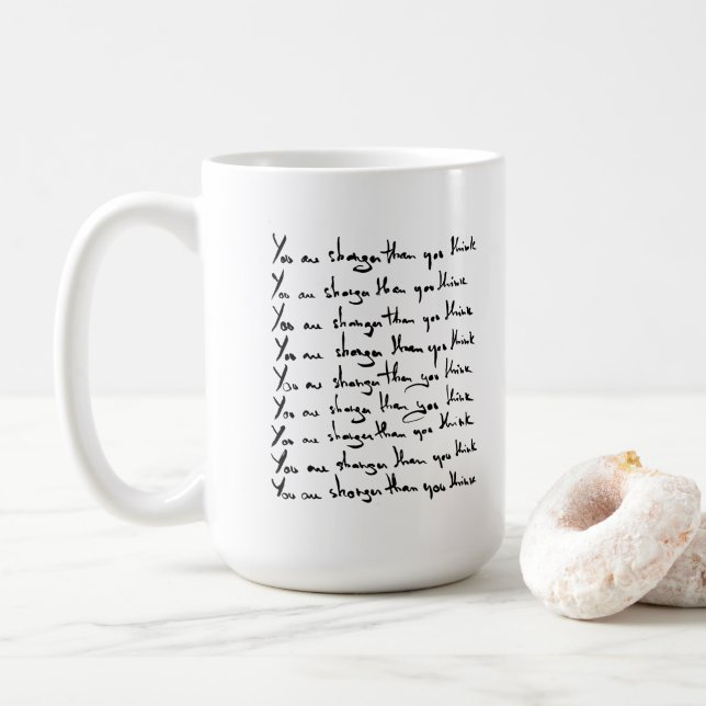 Du är STRONGER än du tänka! Kaffemugg (Med munk)