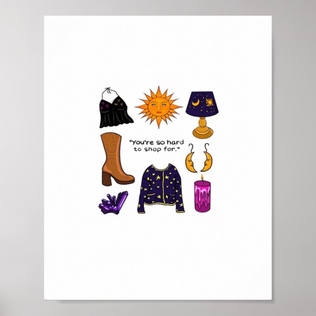 Du är svår att köpa för Whimsigoth Aesthetic Class Poster (Framsidan)