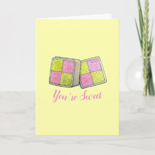 Du är Sweet British Battenburg Cake Slice Dessert Kort