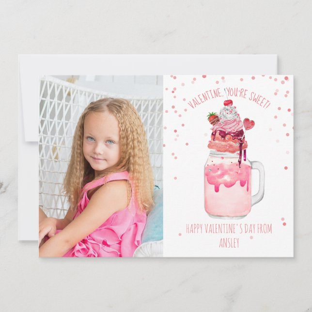 Du är Sweet Candy Milkshake Classroom Valentine Kort (Framsida)