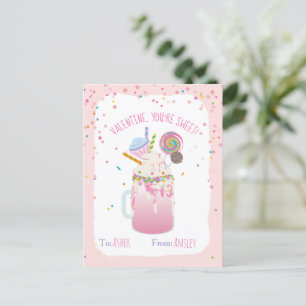 Du är Sweet Crazy Milkshake Candy Kids Valentine Vykort