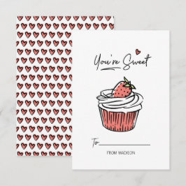 Du är Sweet Cupkaka Kids Classroom Valentine Card Inbjudningar