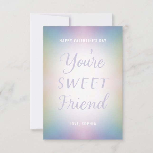 Du är Sweet Friend Pastel Ombre School Valentine Inbjudningar (Framsida)