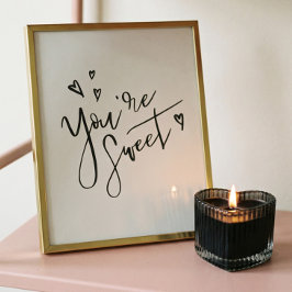 Du är Sweet Modern Calligraphy Valentine Art Poster