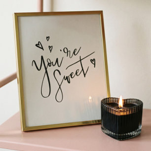 Du är Sweet Modern Calligraphy Valentine Art Poster