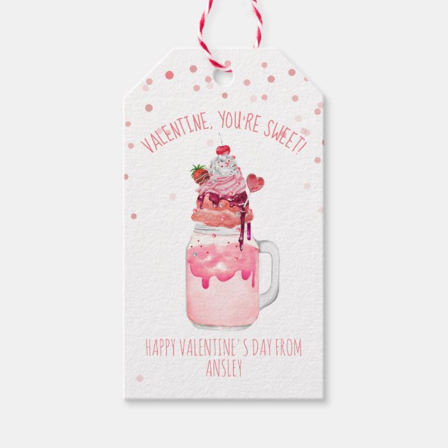 Du är Sweet Valentine Candy Kärlek Milkshake Presentetikett (Framsidan)
