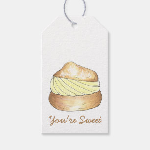 Du är Sweet Vanilla Cream Puff Foodie Gift Märkre Presentetikett