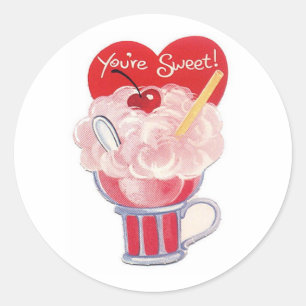 Du är Sweet Vintage Retro Soda Card Runt Klistermärke