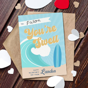 Du är Swell Surfer Classroom Valentines day Card Inbjudningar