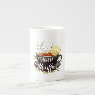 Du är Tea-riffic! Funny Tea Älskare Graphic Benporslin Mugg