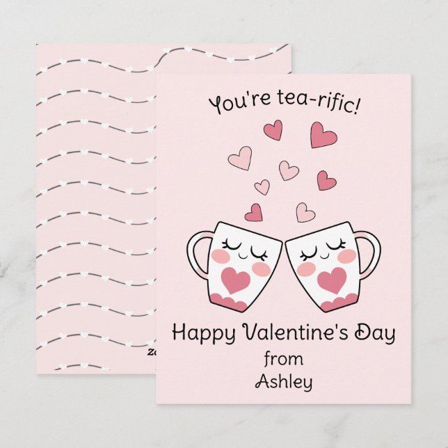Du är Tea-rifika söta ungar klass valentinsdag  Julkort (Fram/baksida)