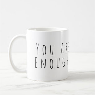 DU ÄR TILLRÄCKLIGT Inspirational Ord Art Graphic Kaffemugg