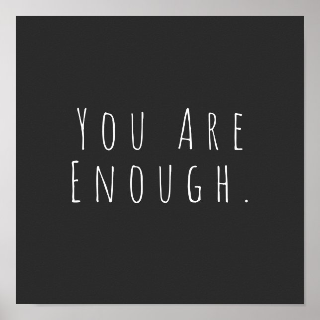 DU ÄR TILLRÄCKLIGT | Inspirational Ord Art Graphic Poster (Framsidan)