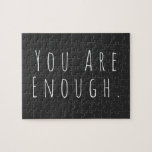 DU ÄR TILLRÄCKLIGT | Inspirational Ord Art Graphic Pussel<br><div class="desc">Du är nog | Motivering,  inspiration,  uppmuntran och en minimalistisk modern handskriftstypografi.</div>