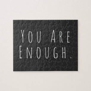 DU ÄR TILLRÄCKLIGT Inspirational Ord Art Graphic Pussel