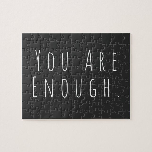 DU ÄR TILLRÄCKLIGT | Inspirational Ord Art Graphic Pussel (Horisontell)
