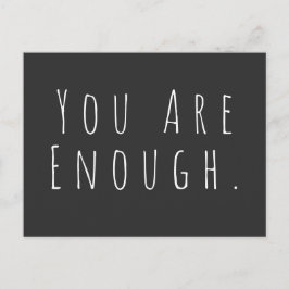 DU ÄR TILLRÄCKLIGT | Inspirational Ord Art Graphic Vykort