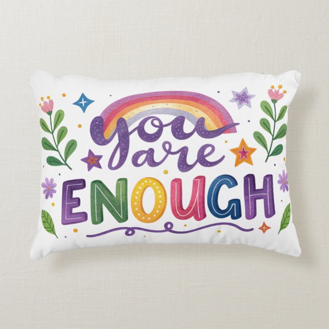 Du är tillräckligt med accentfyllning prydnadskudde (Framsidan)