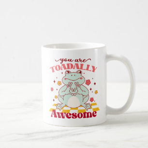 "Du är toadally Fantastisk"   Cute Frog Pun Kaffemugg