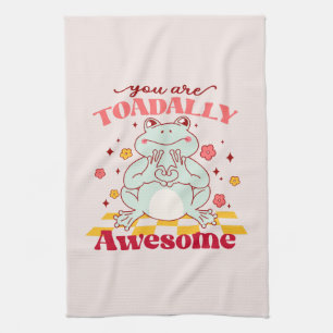 "Du är toadally Fantastisk" Cute Frog Pun Kökshandduk