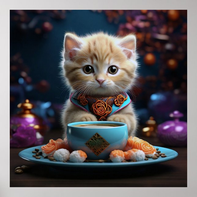 Du är tonen till min sushi" - Kitten Kärlek Poster (Framsidan)