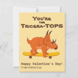 Du är Tricera Toppar School Dino Valentine Day Julkort