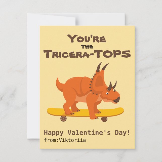 Du är Tricera Toppar School Dino Valentine Day Julkort (Framsida)
