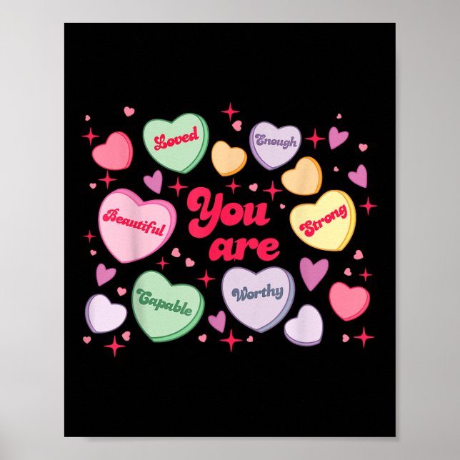 Du är trött nog av Candy Heart Lärare Va Poster (Framsidan)