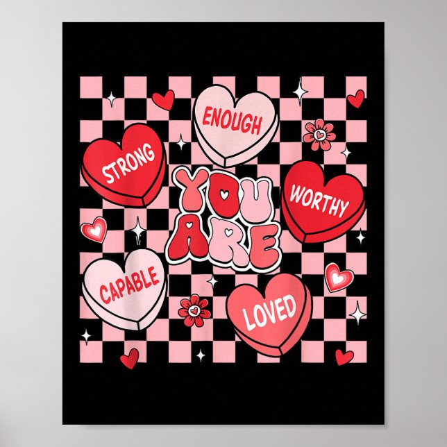 Du är trött nog av Candy Heart Lärare Va Poster (Framsidan)