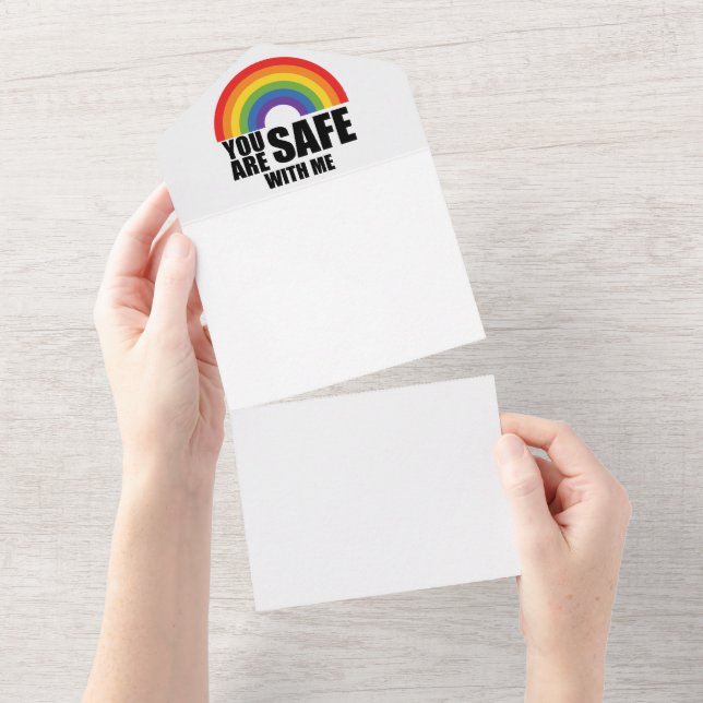 Du Är Trygg Med Mig HBTQ Regnbågsstolthet  (Avrivbar del)