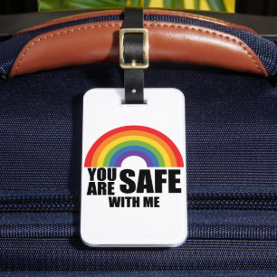 Du Är Trygg Med Mig HBTQ Regnbågsstolthet Bagagebricka