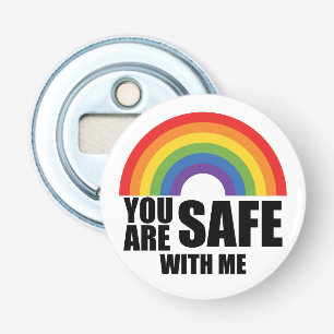 Du är trygg med mig HBTQ regnbågsstolthet  Flasköppnare