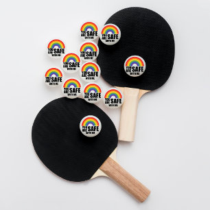 Du är trygg med mig HBTQ regnbågsstolthet   Pingisboll