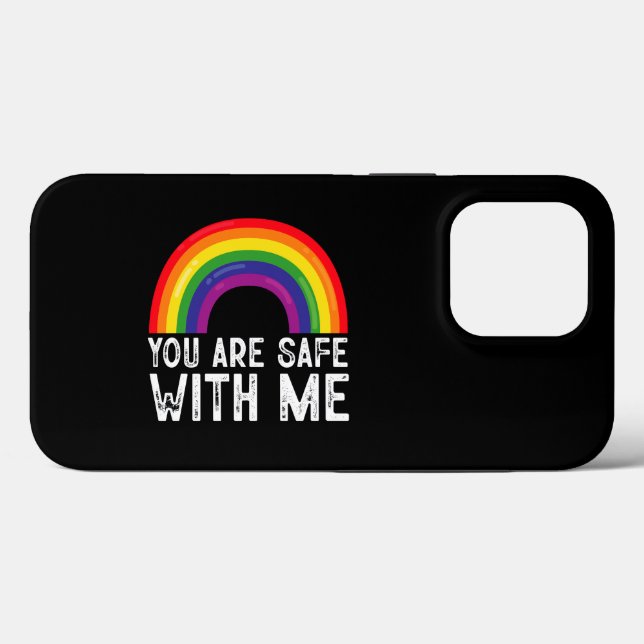 Du är trygg med mig LGBTQ Pride Month Rainbow  (Baksida (horisontell))